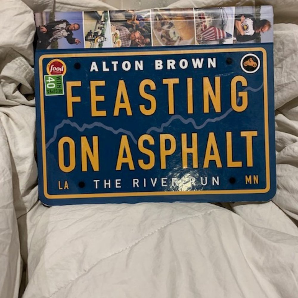 VINTAGE ALTON BROWN FOOD NETWORK COOKBOOK W/MAP